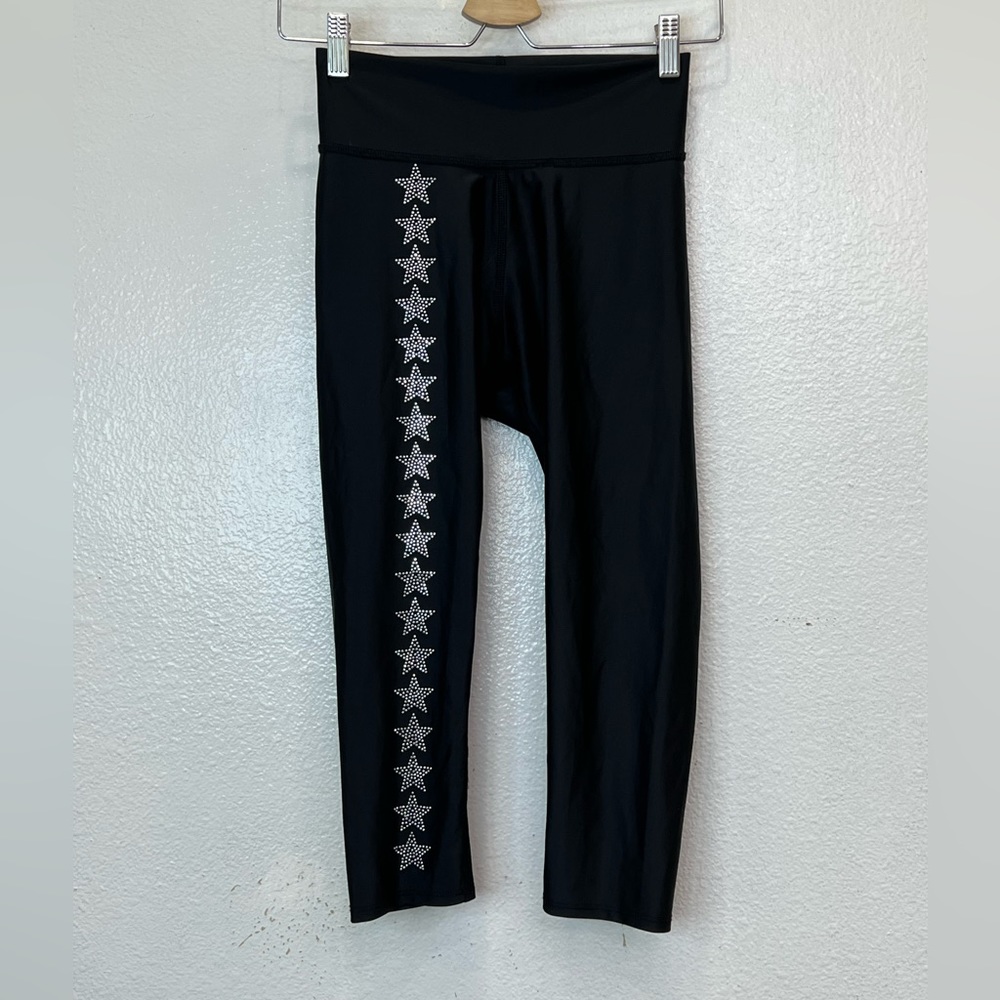 Electric Yoga Stephanie Bohbot Women’s Black Activewear Leggings Stars Black Siz